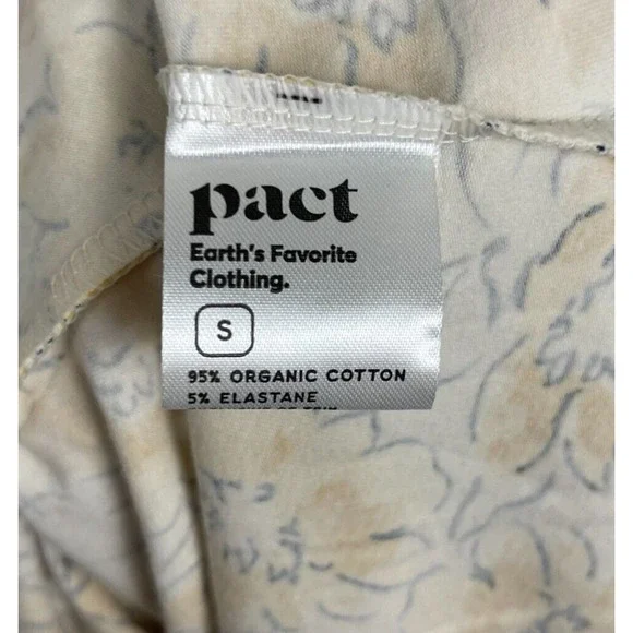 NWT Pact Organic Cotton Fit Flare Halter Dress Size Small Pockets Yellow Floral - Picture 8 of 10